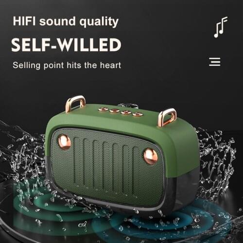 New Cool Portable Bluetooth V5.0 Speaker Long Worktime Outdoor Loudspeaker Support TF Card/U Disk/FM Radio Wireless Subwoofer