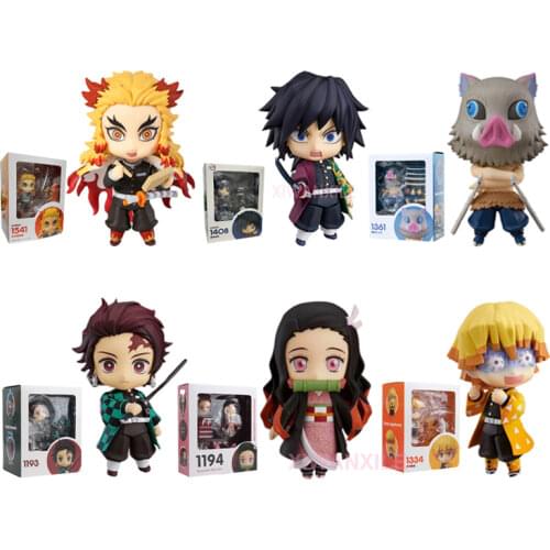 10cm Demon Slayer Kimetsu No Yaiba Anime Figure 1334# Agatsuma Zenitsu Action Figure 1194# Kamado Nezuko Figurine Model Toys