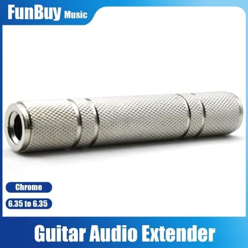 Guitar Audio Cable Extender Connector 1/4" 6.35mm Jack 6.35 to 6.35mm Audio Cord Cable Adapter Coupler Converter