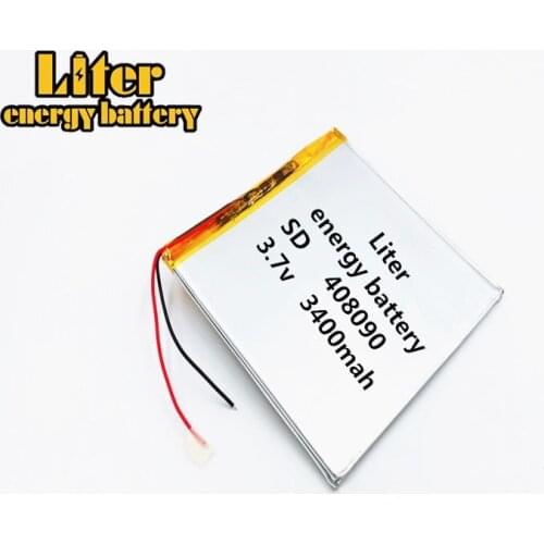 Best battery brand Size 408090 3.7V 3400mah Lithium polymer Battery with Protection Board For PDA Tablet PCs Digital Products Fr