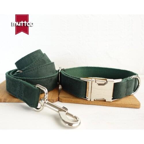 MUTTCO retailing high quality dog collar for dog THE GREEN DAY creative design dog collars and leashes 5 sizes UDC019