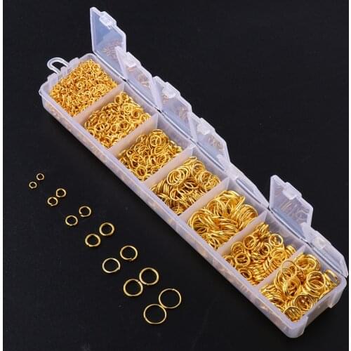 1500Pcs Open Jump Rings Jewelry Findings Kit with Storage Box for Jewelry Making Color Choice
