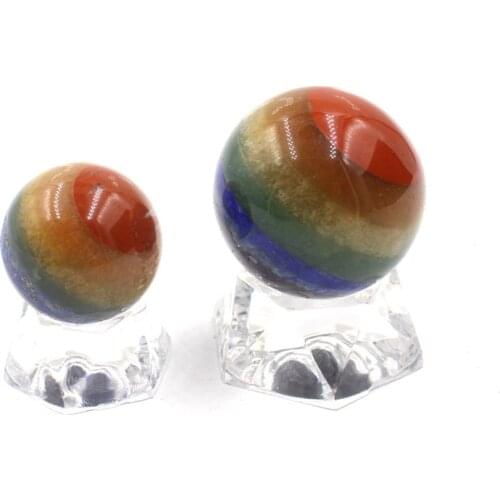 Natura Chakra Quartz Ball Quartz Crystal Sphere Healing Crystal Stone Meditation Fengshui Home Decoration Free Wood Stand