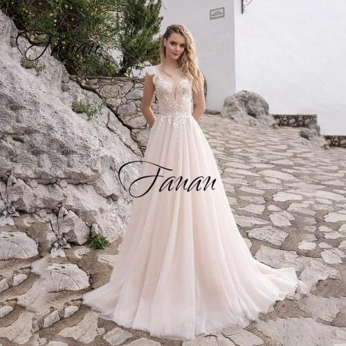New Deep V Neck Ruffles Sleeve Wedding Dress Backless Lace Appliques Tulle Sexy Bridal Gown robe de soirée de mariage платье
