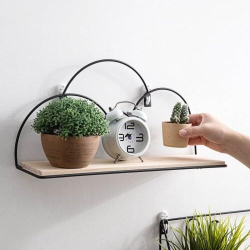 New Hot Iron Hanging Wall Shelf Storage Rack Flower Pots Holder Art Creative DIY Bookshelf Wall Organizer Home Decoration