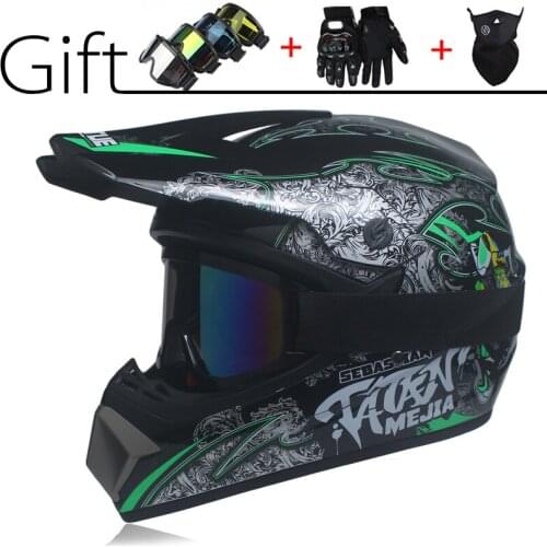 New off-road helmet Mountain bike motorcycle helmet ATV downhill mountain helmet DOT 3 free gift Suitable for kid DOT