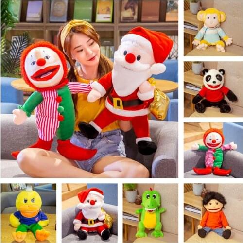 Educational Hand Puppet for Boy Girl Stuffed Animals Large Plush Puppet Doll Story Language Plush Toy for Kids Christmas Gift