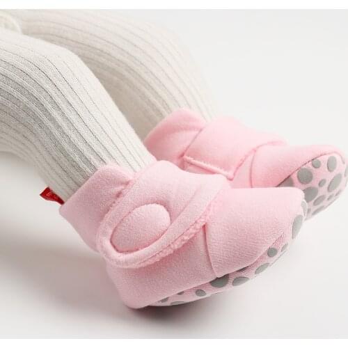 Solid Newborn Baby Socks Shoes Boy Girl Toddler First Walkers Booties Cotton Soft Anti-slip Warm Infant Crib Shoes