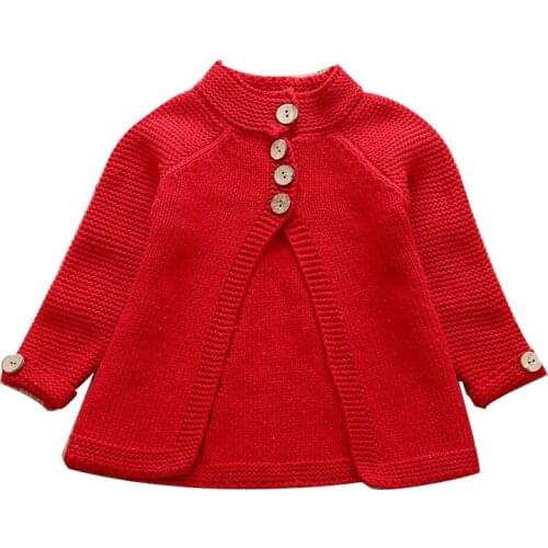 Autumn Winter Christmas Clothes For Girls 2020 New Baby Kids Flower Girls Knitted Coats Toddler Children Jackets 2-5-10 Year