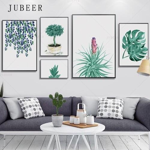 Green Plant Leaves Poster Tropical Plant Wall Art Posters Modern Home Decoration Picture for Living Room Nordic Home Decor