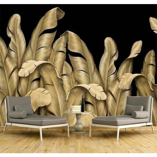 Xuesu Custom 3D Wallpaper 8D Mural Banana Leaf Background Wall Decoration Painting