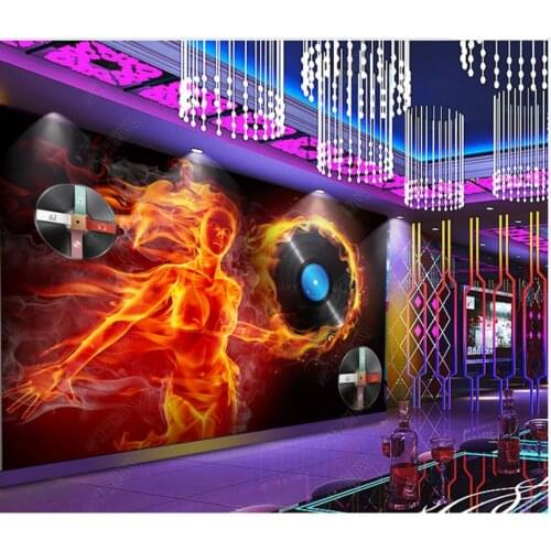 Custom photo wallpaper for walls 3 d murals Beautiful Modern music flame beauty bar nightclub tooling background wall papers