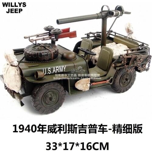 Hot Classic Retro 1940 Willis Jeep Model Creative Mini Iron Car Craft Best Gift Home Bar Decoration