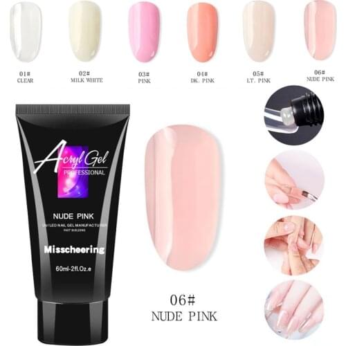 Professional 60ml Acryl Nail Poly Uv Gel Builder Uv Led Acrylic Gel Nails Extensions Acrylic Nude Pink Clear Builder Gel