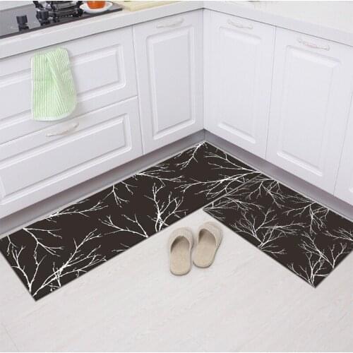 Simple And Versatile Household Crystal Velvet Kitchen Floor Mat Set Long Strip Water And Oil Separation, Fresh And Elegant