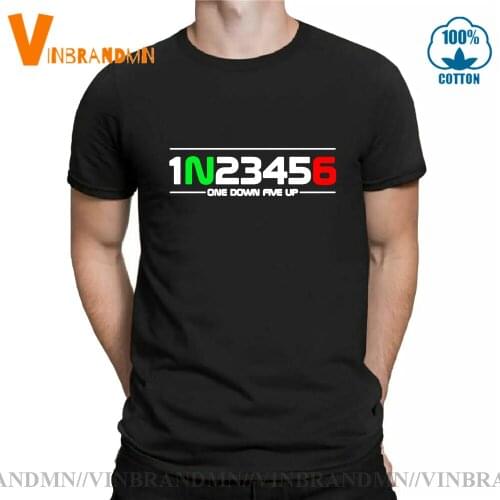 One Down Five Up 1N23456 Motorcycle ​Men Tshirt Ride Supermoto Bike Chopper Cotton Short sleeve Tshirt Fashion Motorbike Tshirt