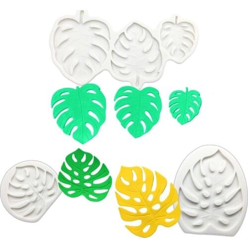 Monstera Deliciosa Leaves Shape Silicone Baking Mold Fondant Cake Decorating Tools