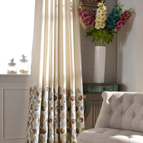 Powder Blue Curtains for Living Dining Room Bedroom Tone-simple Modern Fashion Fresh Girl Wool Embroidery Cotton and Curtains