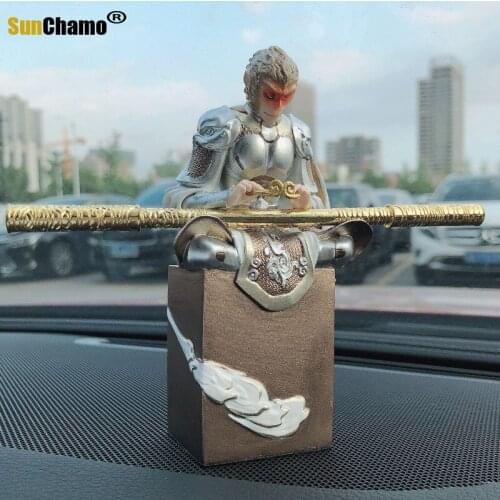 Fight Against Buddha Jingsi Wukong Statue and Buddha Sun Wukong Fight Art Sculpture Fiberglass Craft Car Interior Decoration