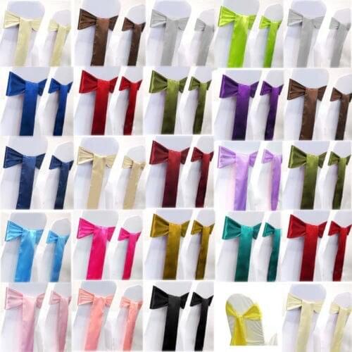 100pcs chair sash for wedding /7"*108" satin chair bows wedding decoration supplies Free shipping Factory price many colors