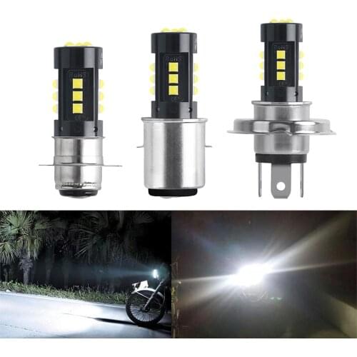 Car led Motorcycle Headlight H4 P15D BA20D COB 3030 15SMD Hi/Low Beam Bulb Scooter ATV Accessories Motor Headlamp White 6000K