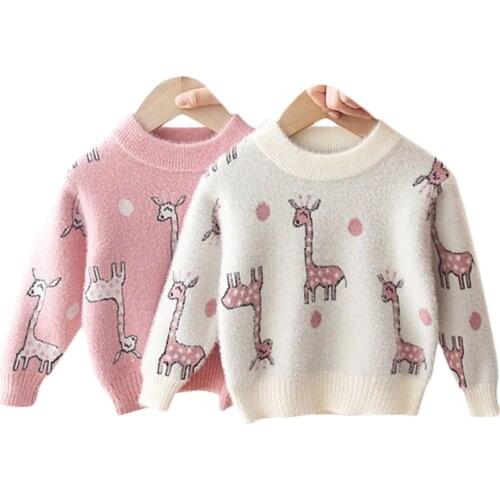 Baby Girls Sweater 2020 New Arrival Kids Knitted Pullovers White Girls Cute Sweater Children Casual Clothing Pink GW130