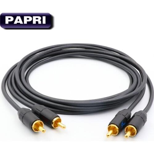 PAPRI MPS X-9 RCA Cable HiFi 99.9999% OCC Silver Plated 24K Gold Plated Plug Connector For DVD CD DAC Amplifier Audio