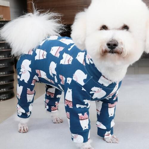 Pet Dog Jumpsuit Thin 100%Cotton Overalls Puppy Clothes Protect Belly Pajamas Long Sleeve Sweatshirt For Small Dogs Chihuahua
