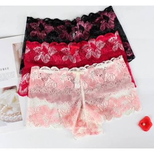 Sexy Lace Lingerie Women Hollow Out Boxers Fashion Women Underwear Floral Panties Seamless Panty Briefs Shorts Female Underpants