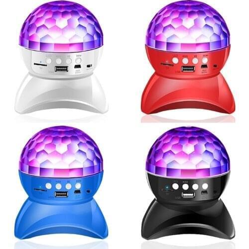 XYHSUTENARKA LED7 Color Speaker Ball Mini Music Audio Portable Party Mini Speaker Card TF KTV Colorful Small Speaker LED Light