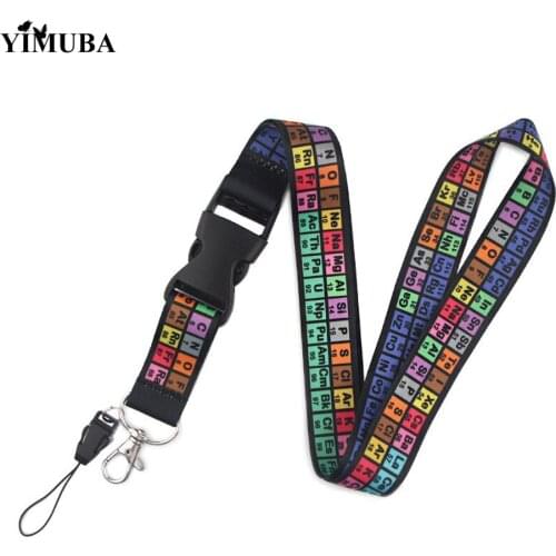 YIMUBA Chemistry Periodic Table of Elements Lanyards Key Chain Colorful Print Neck Straps Keychain Cell Phone Rope Teachers Gift