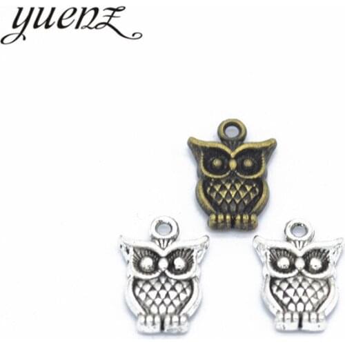 YuenZ 15pcs Antique Silver color European Bracelets owl Charm Pendants fit Jewelry Making Findings DIY Charms Handmade D117