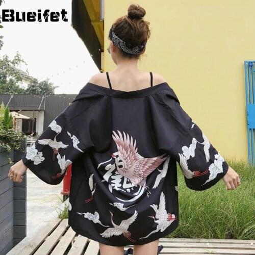 Chinese Style Retro Loose Sunscreen Jacket Asian Japanese Kimono Cardigan Summer Women Japan Harajuku Kimono Yukata