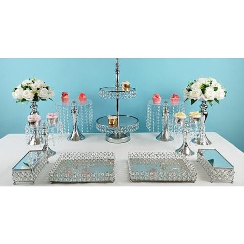 11pcs/lot Cupcake stand crystal Acrylic plate decorations Dessert Pedestal wedding Party Display cake tray