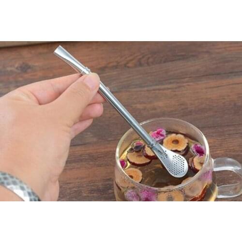500pcs Stainless Steel Drinking Straw Filter Handmade Yerba Mate Tea Bombilla Gourd Washable Practical Tea Tools Bar Accessories