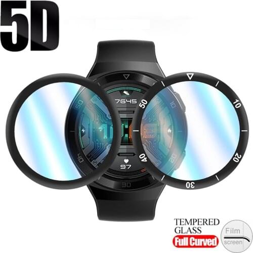 5D Full Curved Coverage Soft Protective Film Cover For Huawei Watch GT 2e GT2 46mm Smart watch Protective Film Cover (Not Glass)
