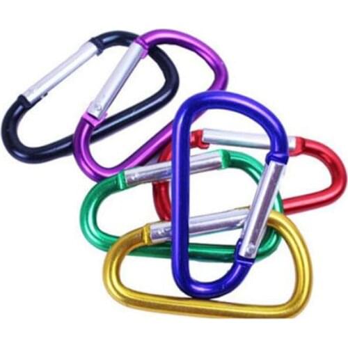 AIJJU 50Pcs 4.6cm Aluminum Snap Carabiner D-Ring Key Chain Clip Keychain Hiking Camp Mountaineering Hook Climbing Accessories