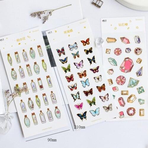 Free shipping 20packs Kawaii DIY Bronzing hand account stickers decorative stickers Paper Lable Scrapbooking School Supplies