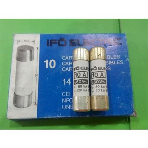 Free shipping 5pcs Import fuse fuse ceramic 14X51MM GOULD genuine 10A 500V 120KA