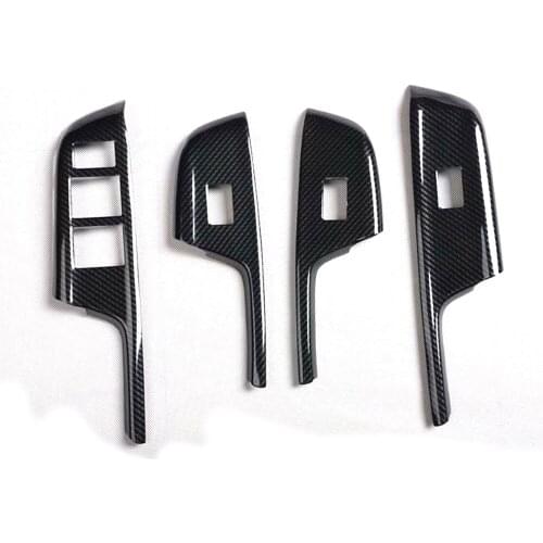 For Honda City 2015-2019 Right Hand Drive Car Door Armrest Window Lift Switch Panel Cover Stickers Interior Styling Molding 4pcs