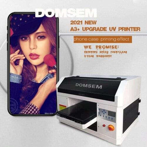 DOMSEM Flatbed Printing Machine UV Inkjet Printers For Phone Case Wood Glass Paper Metal Relief Upgraded Version Machine