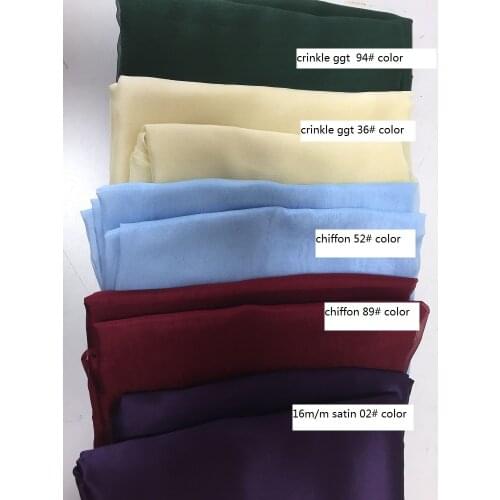 Howmay 100% pure silk fabric remnant mixed for womens dress lining and DIY handmade silk chiffon organza pongee satin