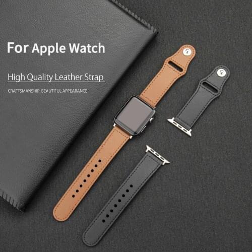 Leather Strap for Apple Watch Band 44mm 40mm 42mm 38mm Leather Loop Bands for Apple Watch 6 5 4 3 2 1 SE iWatch Accesories Belt