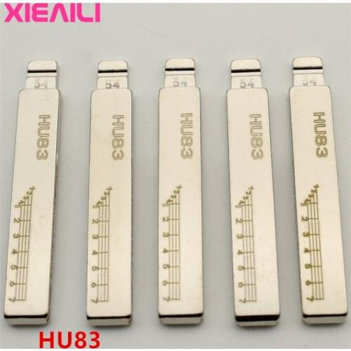 XIEAILI 20Pcs NO.54 HU83 Engraved Line Key Blade Scale Shearing Teeth Uncut Key Blade For Peugeot 307 For Citroen S610