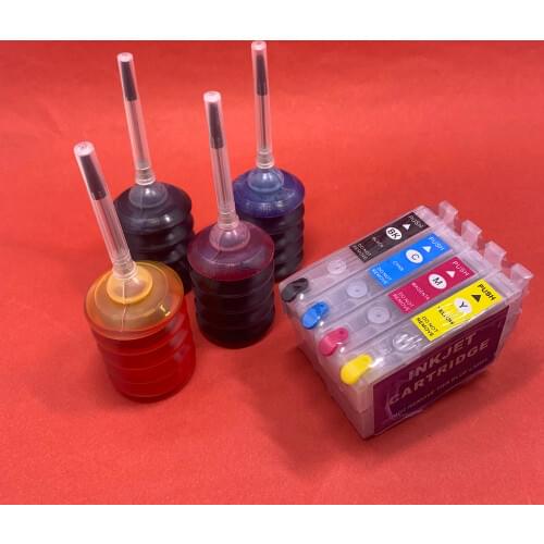 YOTAT 34XL Refillable Ink Cartridge with ARC chip T34XL T3471 T3472 T3473 T3474 for Epson Workforce Pro WF-3725DWF WF-3720DWF