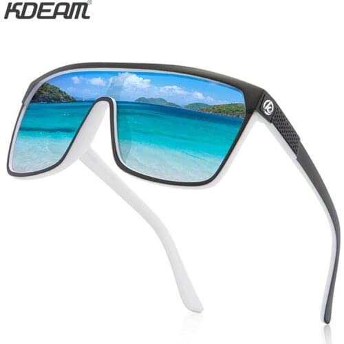 KDEAM Mirrored oversize Shield Sunglasses Men Polarized & UV400 protection Sun Glasses Women Vintage windproof Goggles KD803