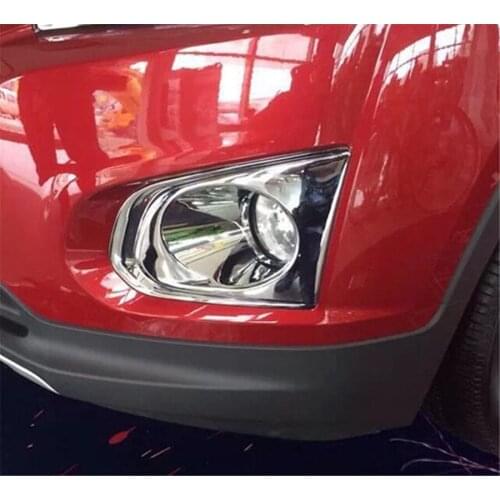 2Pcs/set Car Front Fog Light Lamp Cover Trim Frame Sequins Fit for Chevrolet Trax 2014 Car-Styling Car-covers ABS