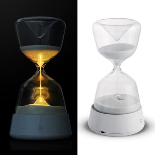 Hourglass Night Light Yoga lamp Romantic Bedside Lamp 15 Minute Sand Hourglass Timer 4 Colors Changing