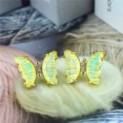 2021 new frosted stone solid candy butterfly earrings sweet jewelry female gift wholesale exquisite jewelry party Joker