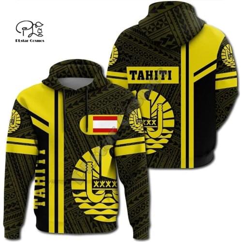 NewFashion French Polynesia Art Tahiti Country Flag Tribal Culture Retro Tracksuit 3DPrint Men/Women Autumn Colorful Hoodies D3